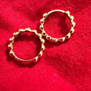 Gold Beaded Hoop Earrings